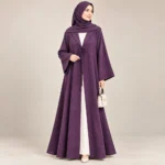 Lyla Crinkle Abaya - Soft Royal Purple