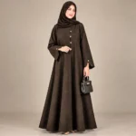 Nayla Cotrai Abaya - Espresso Brown